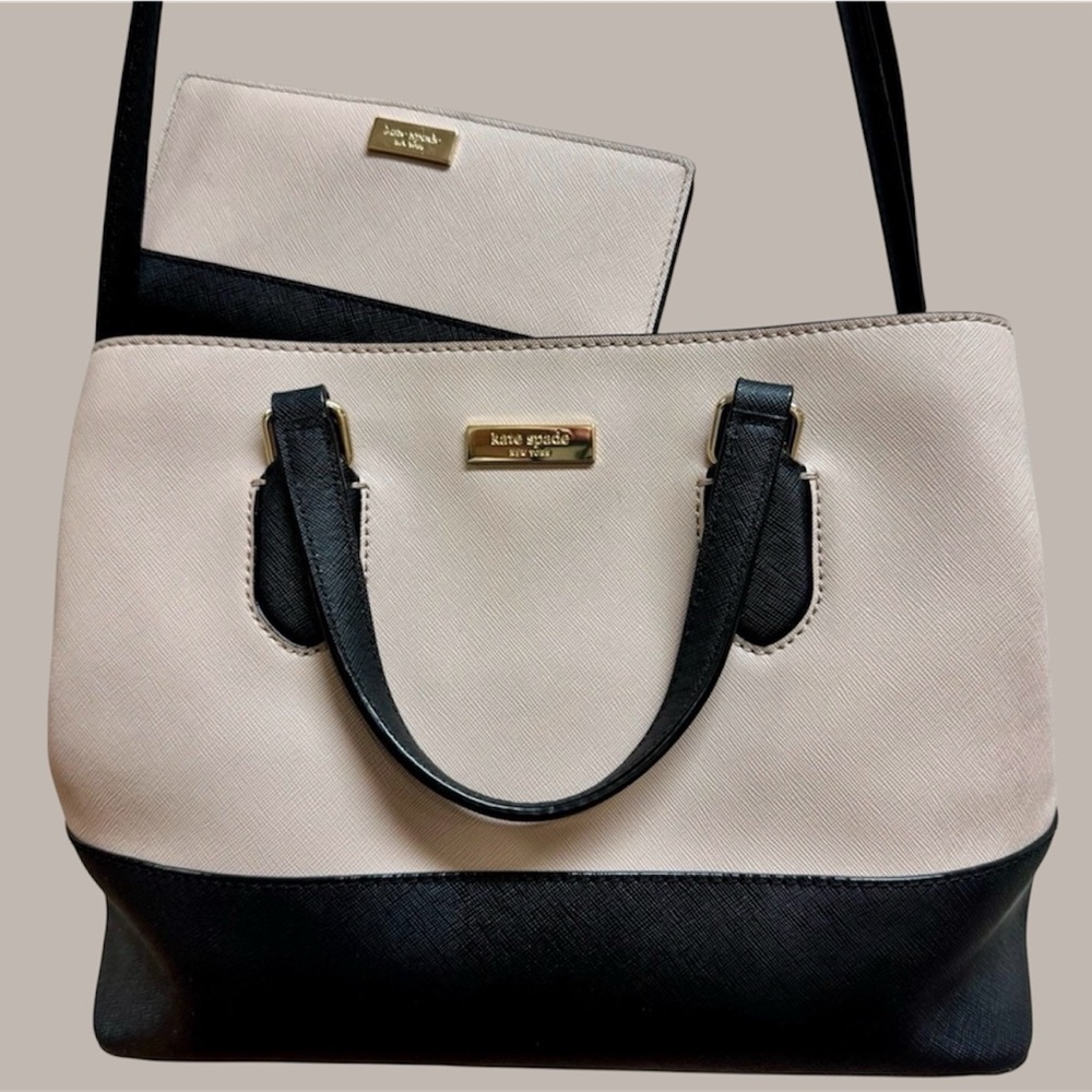 Kate Spade 2PC Laurel Way Evangelle Satchel & Bifold Snap Wallet